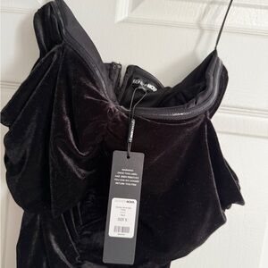 Fashion Nova Elegant Black Velvet maxi dress